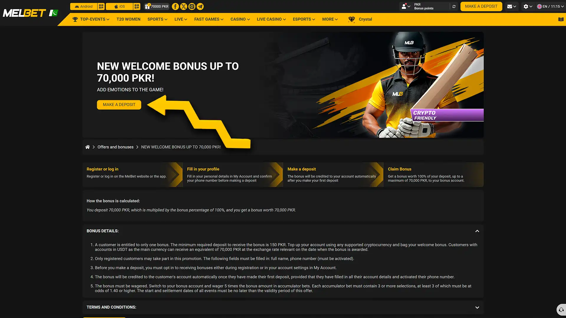 Claim your welcome bonus on the official Melbet website.